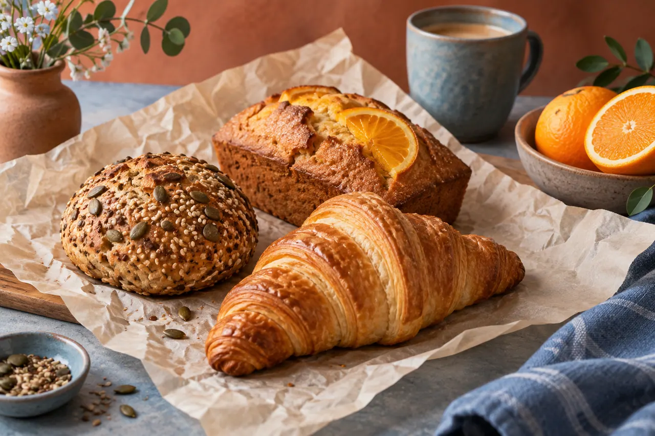 A seeded breakfast roll.